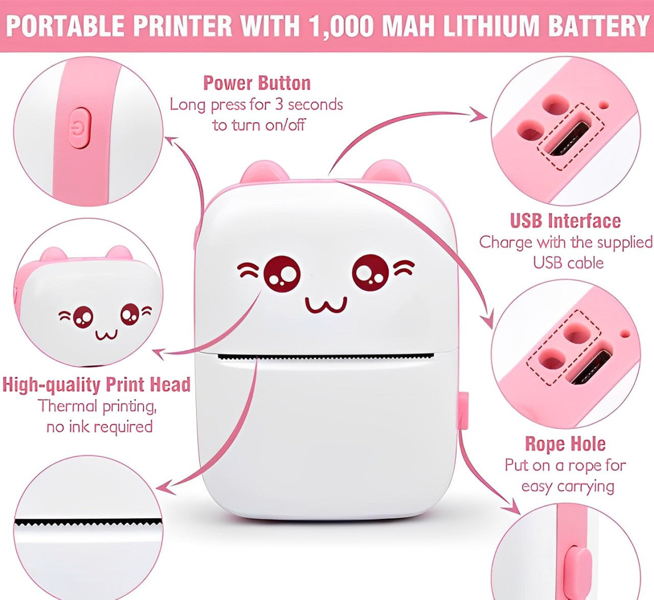 Portable Mini Bluetooth Printer for Stickers & Labels